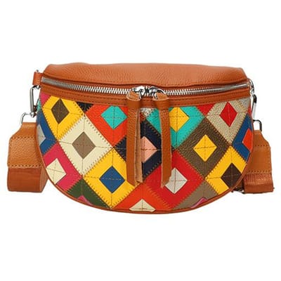 100% Echt Leer Dames Borsttas Luxe Patchwork Koeienleer Dames Crossbody Tassen Met Kleine Portemonnee Vrouwelijke Handtas Heuptas 25cm 6cm 15cm lichtbruine kleur