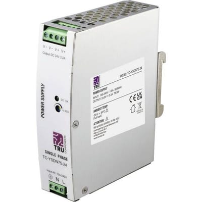 TRU COMPONENTS TC-13807980 DIN-rail netvoeding 24 V/DC 3.2 A 76.8 W Aantal uitgangen:1 x Inhoud 1 stuk(s)