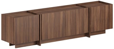 Asir - TV-standaard - Okkernoot - 100% met melamine gecoat spaanplaat - 189 x 41,2 x 15 cm