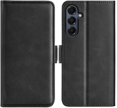 MobyDefend Hoesje - Geschikt voor Samsung Galaxy A17 - Luxe Wallet Book Case (Sluiting Zijkant) - Zwart