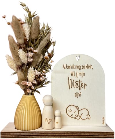 Geschenkbox Wil jij mijn METER zijn? | BEGE | VAASJE | baby | liefste meter | meter vragen | meter worden | peettante vragen | peettante worden | cadeau | geschenkdoos | giftbox