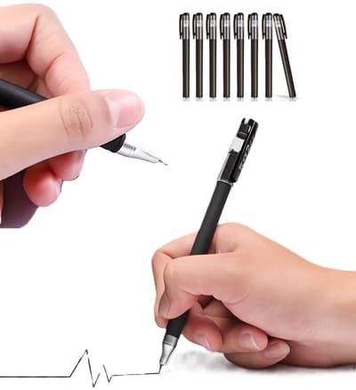 GP380 Gelpen Zwart – Set van 12 – 0.5mm Fijne Punt – Frosted Zwarte Behuizing – Premium Rollerball Pen voor School, Kantoor & Examens