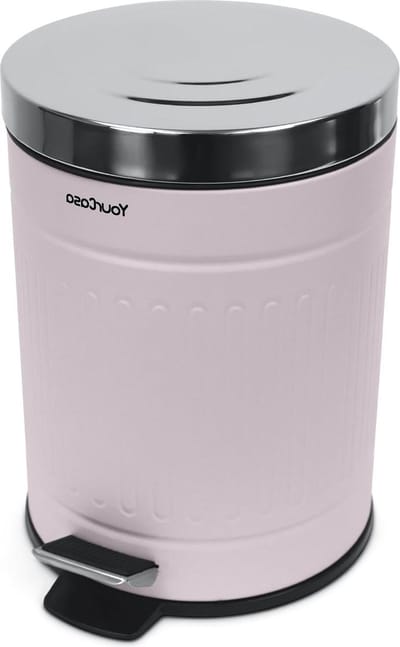 Vuilnisemmer badkamer 5 l roestvrij staal Retro Deisgn - cosmetica-emmer met deksel en softclose - prullenbak badkamer woonkamer - kleine vuilnisemmer