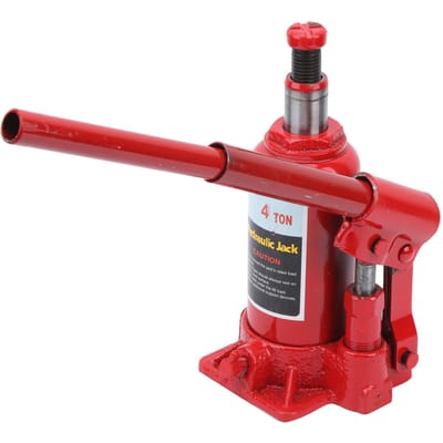 4-tons hydraulische krik, draagbaar, professioneel gereedschap voor het heffen, repareren en vervangen van autobanden. wit
