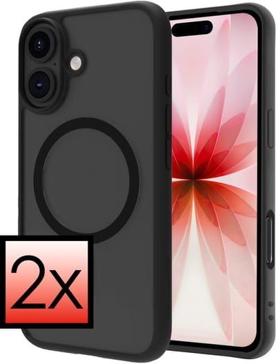 Hoesje - 2 Stuks - Geschikt voor Apple iPhone 17 - Magsafe Compatible - Sterk & Shockproof - Back Cover - Shock Proof Case - Telefoon Hoes - Zwart