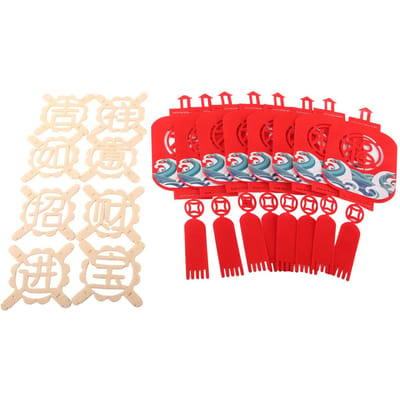 Traditionele Chinese Nieuwjaars Hangdecoratie Lente Festival Banner Hanger voor Huisdecoratie beige