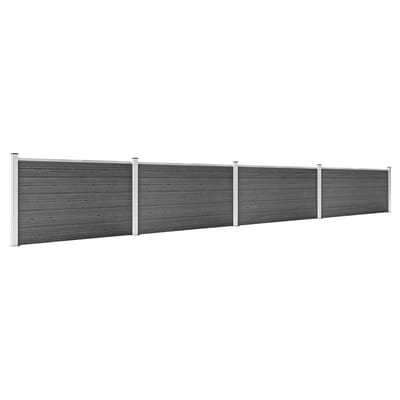 vidaXL - Schuttingpanelenset - 699x105 - cm - HKC - zwart