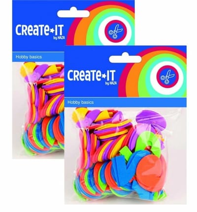 Hobby foam cijfers - multi kleuren - 200x - 3 cm - schuimrubber - DIY knutsel cijfers