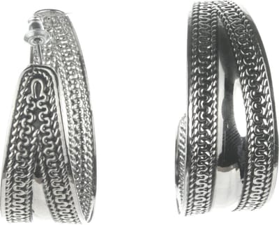 Behave - Vintage oorringen dames - zilverkleur - tijdloze look