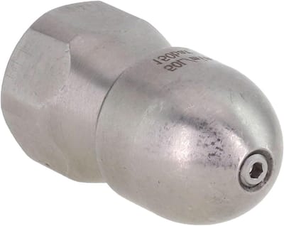 Rioolbuis Mondstuk - Hogedruk Reiniger - Verstoppingen Verwijderen - Metaal Constructie - 1/2 Inch - Zilver