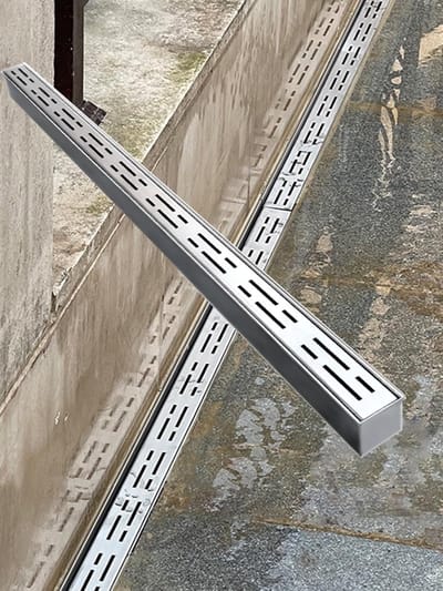 Smal Afvoersysteem - Sleufgoot Betondrainage - Waterbeheer Buiten - Efficiënte Vochtregulatie - 8-Pack Systeem