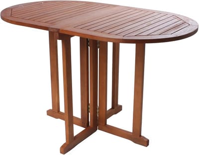 Ovale Tuintafel van Eucalyptushout - Opklapbare Bistrotafel voor Balkon en Tuin - 120 x 70 cm