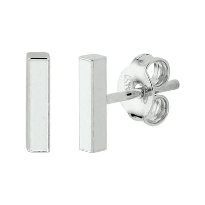 TFT Oorknoppen Balkje Zilver Gerhodineerd Glanzend 8 mm x 2 mm