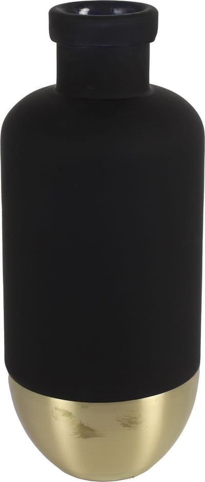 Countryfield Bloemenvaas Mystik - Glas - zwart/goud - D14 x H31 cm