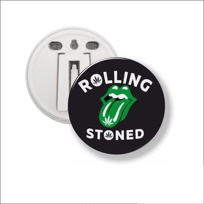 Button Met Clip 58 MM - Rolling Stoned