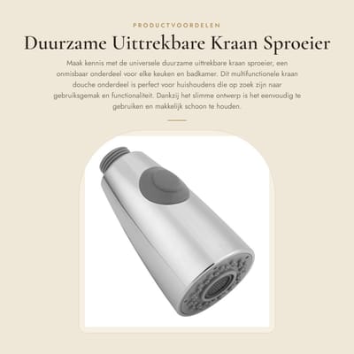 Dailygoods- Kraansproeier Uittrekbaar - Multifunctionele Douchekop - Keuken/Badkamer - Gemakkelijk te gebruiken - Hoogwaardige Kwaliteit - Voordelige Huishoudelijke Producten