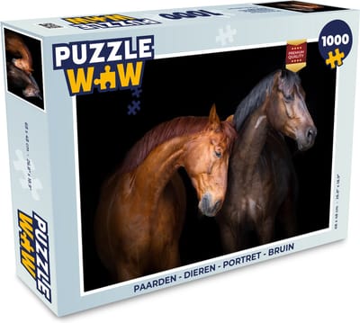 Puzzel Paarden - Dieren - Portret - Bruin - Legpuzzel - Puzzel 1000 stukjes volwassenen
