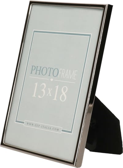 Zep Fotolijst - zilver/zwart - metaal - glas - staand - geschikt voor foto van 13 x 18 cm