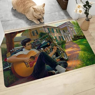 E-Elvis Presley Hal Tapijt Wasbaar Antislip Woonkamer Bank Stoelen Gebiedsmat Keuken Deurmat Gebiedskleed Huisdecoratie 40x60cm