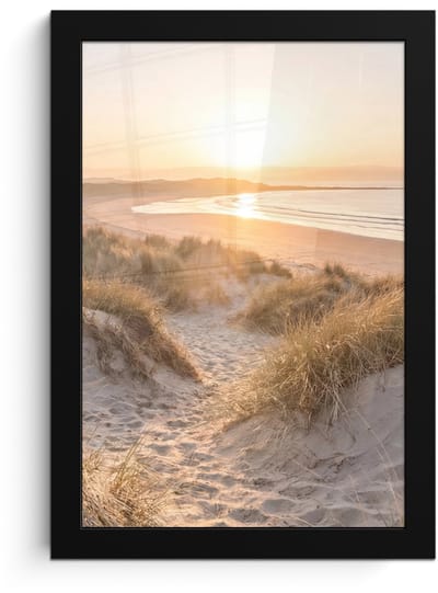 Poster in lijst - Fotolijst 20x30 cm - Posters - Duinen - Strand - Zee - Posterlijst zwart - Decoratie - Wanddecoratie woonkamer - Muurdecoratie slaapkamer