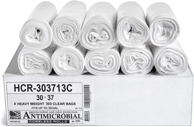 Sterk 3 Gallon Afvalzakken Hoge Dichtheid - Kernloos Rol - 500 Stuks - Transparant