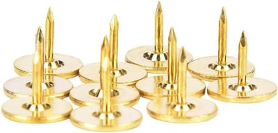 Decoratieve Spijkers voor Meubels - 100 Stuks Platte Kop Antieke Nieten voor Deuren, Sofas en DIY Projecten - 9mm Geel