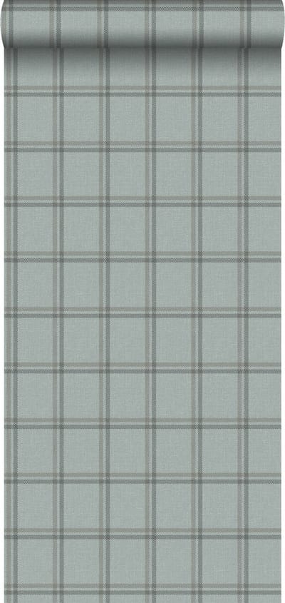 Origin Wallcoverings eco-texture vliesbehang ruiten grijsblauw - 347622 - 0,53 x 10,05 m