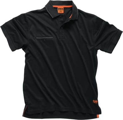 Scruffs Werkpolo - Lichtgewicht - Zwart - XXL - Borstzakje - Onderhoudsvriendelijk