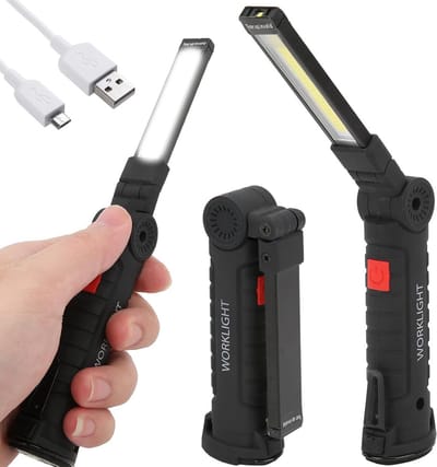 Mini LED werklamp | werkplaatslamp | Zaklamp oplaadbaar | Krachtig COB inspectielamp | magneet | Noodlamp | haak | Wit licht