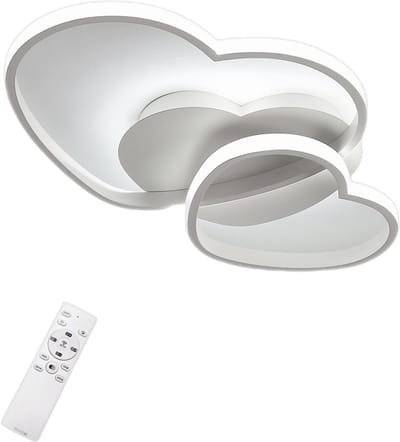 Riserva LED Plafondlamp Hart Design - 48W - 5400 lm - Dimbaar 3000K-6500K - Met Afstandsbediening - Wit - Moderne Plafonnière voor Woonkamer, Slaapkamer en Kinderkamer