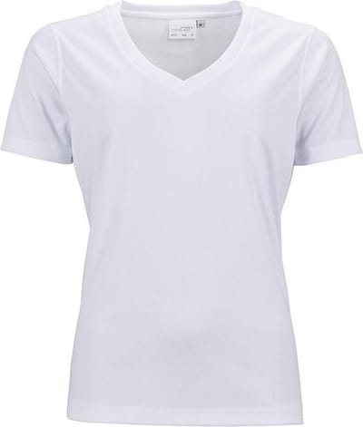James and Nicholson Dames/dames Actief V Hals T-Shirt (Wit)