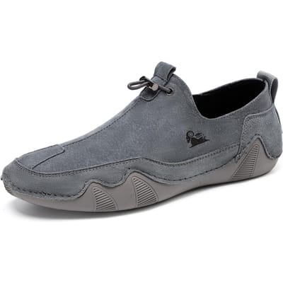 Casual leren schoenen Herenschoenen Ademend Instapper Luie schoenen Leren schoenen All-match schoenen Herenmode schoenen 46 gray