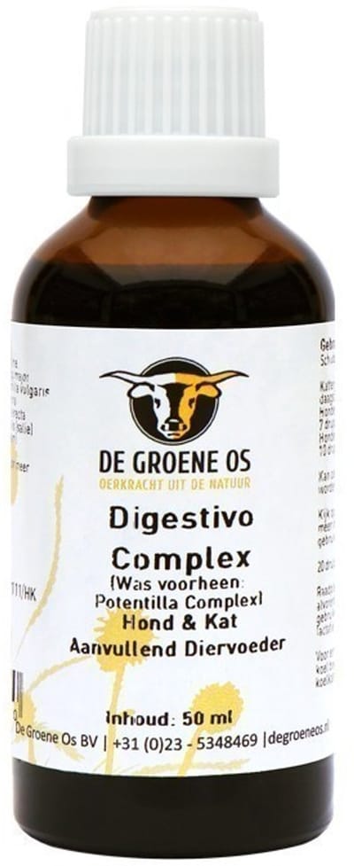 Digestivo Complex Supplement De Groene Os - Spijsvertering Ondersteuning - 50ml Honden Katten