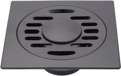 Vierkante Afvoerput - Douche Afvoer - Badkamer Ventilatie - Verdikt Roestvrij Staal - 18 x 18 cm - Zwart