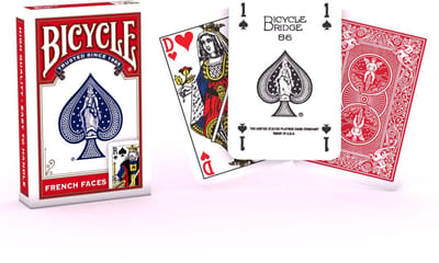 Bicycle® Bridge Size French Faces Rood - Klassieke Belgische Speelkaarten - Premium Kwaliteit