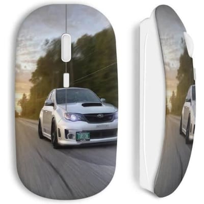 Souris sans fil - MANIACASE - Racing Turbo - Clé USB wifi incluse - Compatible Mac et PC - Blanc