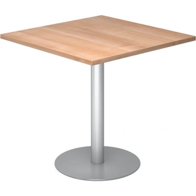 BISTRO F88Q S - Systeem conferentietafel Walnoot 80 x 80 Zilver