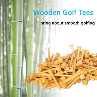 Houten Golf Tees 70 mm, 100 Stuks, Duurzame Golfaccessoires voor Precisie en Controle