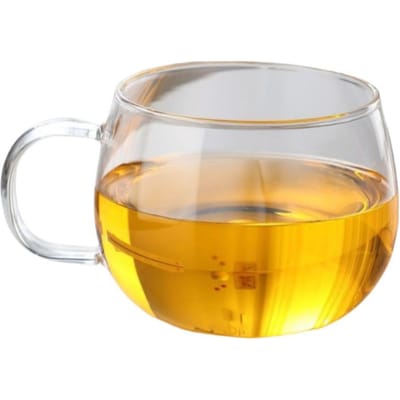 Tasse à Verre à Motif Vertical Pétale Rayée Créative Jus Lait Tasse de Petit-Déjeuner Bureau Tasse à Vin avec Poignée Tasse à Thé Ménagère 301-400ml