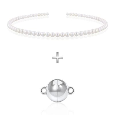 Luna-Pearls - 218.0294 - Ketting - Dames - 925er Zilver gerhodineerd - Akoya-cultuurparel