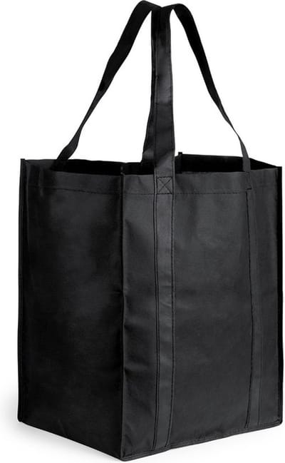 Boodschappen tas/shopper BIGGY - zwart - 38 x 33 x 25 cm - Stevige boodschappentassen/shopper bag