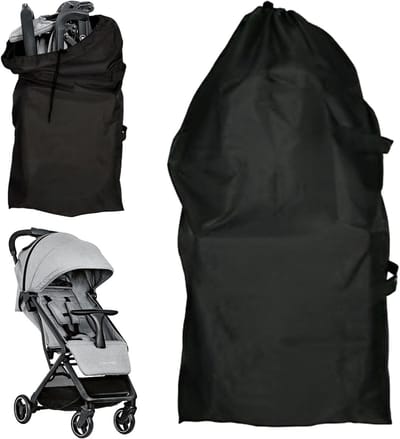 Transporttas voor kinderwagens, waterdichte buggy-tas voor reizen, beschermhoes en draagtas voor vliegtuigen, zwart