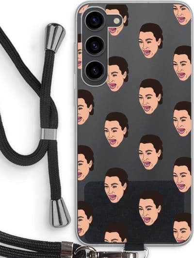 Case Company® - Hoesje met koord geschikt voor Samsung Galaxy S23 Plus hoesje met Koord - Ugly Cry Call - Telefoonhoesje met Zwart Koord - Bescherming aan alle Kanten en Over de Schermrand