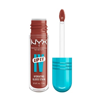 NYX Professional Make Up Lip IV Drippin' Nude Hydraterende Lipgloss + Stain - Tot 12 uur hydratatie - Verrijkt met magnesium, vitamine B12 en kokoswater - 5ml