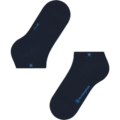 Burlington Soho Vibes kort eenkleurig katoen sneakersokken enkelsokken dames blauw - maat 36-41