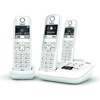 Téléphone Fixe AS690 A Trio Blanc - GIGASET - Monochrome - 20 tonalités de sonnerie - Mains libres