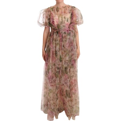 Dolce & Gabbana Bloemenprint Lange Maxi-jurk