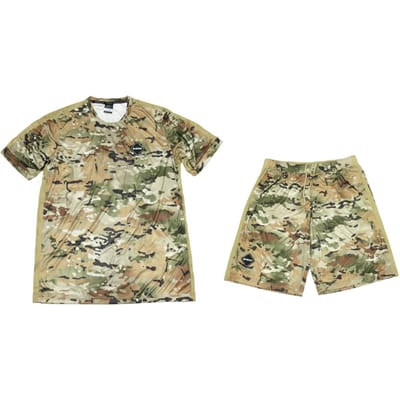 Nike FCRB Séchage Rapide Imprimé Respirant Évacuation de l'Humidité Manches Courtes Taille Moyenne Short Ensemble Sportif Décontracté Hommes ensembles 716123-240 L beige