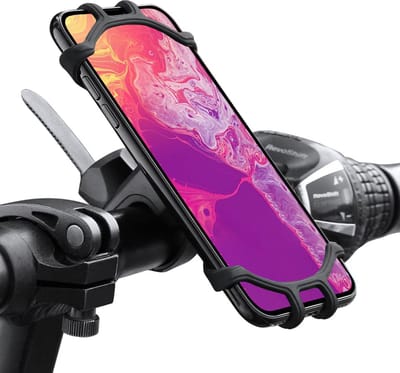 Universele Telefoonhouder Fiets Scooter En Buggy - Fiets Telefoonhouder Siliconen - 360 Graden Draaibaar - Zwart