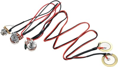 Gitaar Pickup - Akoestisch Element - Muziek Versterken - Dubbele Piezo Met Regeling - 6.35mm Jack - Zwart